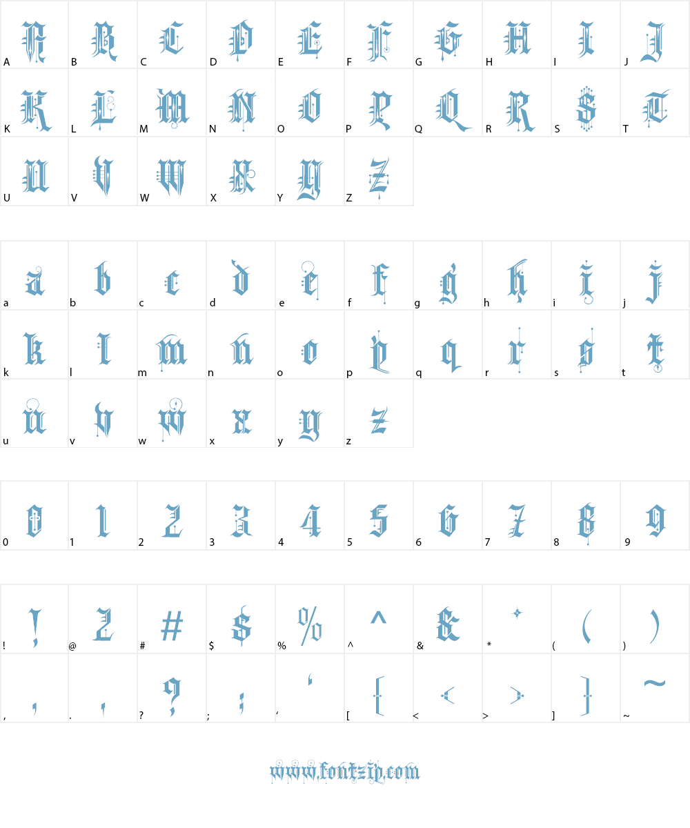 Kingthings Spike Font Character